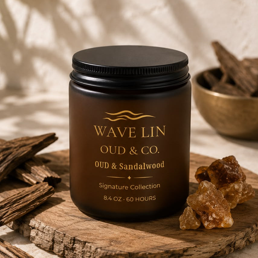 Oud & Co. Oud & Sandalwood scented candle by Wave Lin — Signature Collection