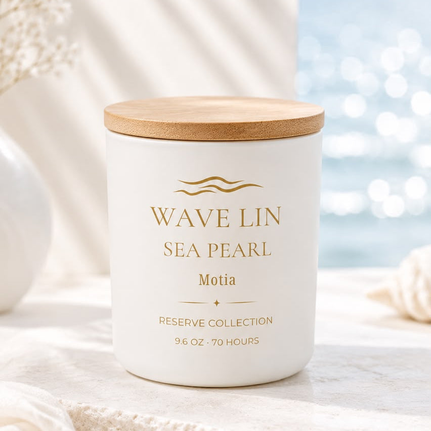 Sea Pearl Motia Reserve scented candle by Wave Lin — Reserve Collection