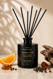 Amber Tide Reed Diffuser – side angle view