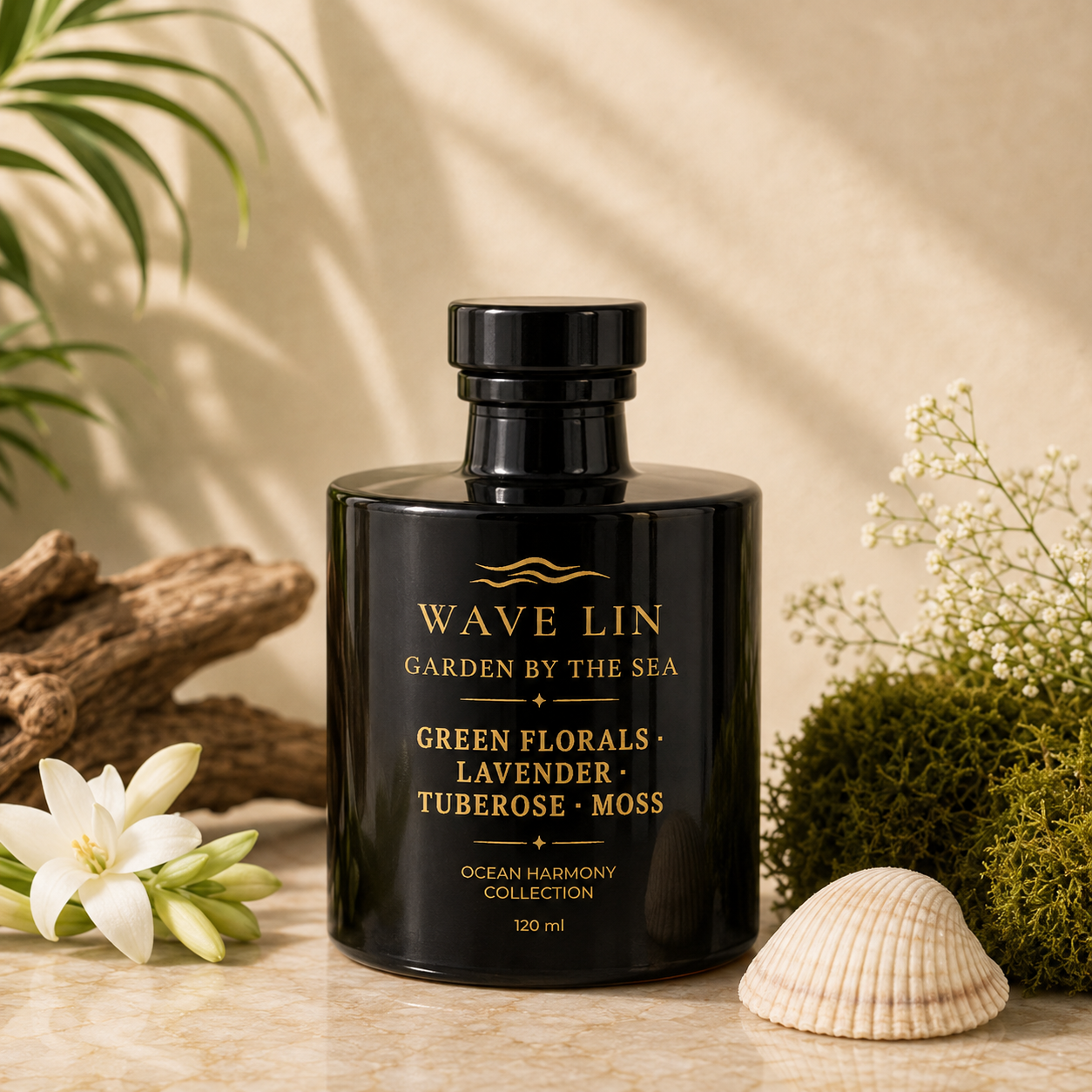 Garden by the Sea Reed Diffuser bottle – close up