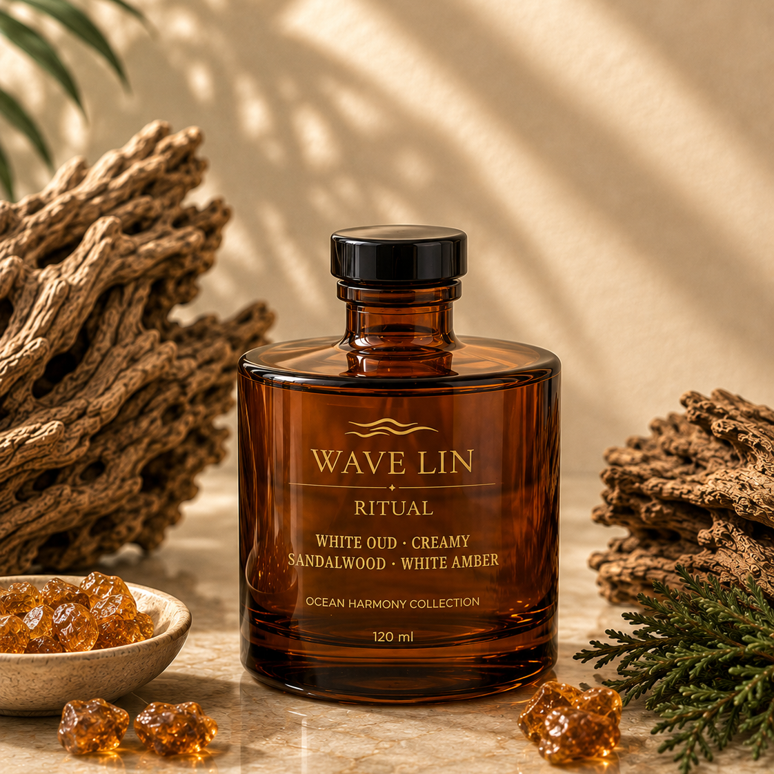 Ritual Reed Diffuser amber bottle – close up